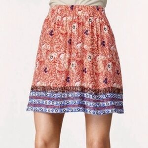 CAbi Bella Batik Elephant Tribal Print A-Line Skirt Sz M